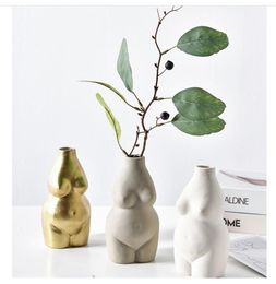 New Female Body Art Vase Ceramic Ornaments Modern Minimalist Creative Decoration Utensils Flower Arrangement 2104093391229