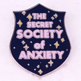 Brooches THE SECRET SOCIETY Of ANXIETY Hard Enamel Pin Metal Badge Brooch For Jewelry Accessory Gifts Friends