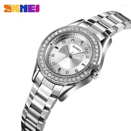 Wristwatches SKMEI 1534 Innovative Diamond Lady Watches Waterproof Stainless Steel Strap Fashion Women Quartz Watch