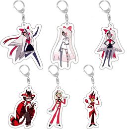 8colors Hazbin Hotel acrylic keychain Cute Anime Movies Games keychain keyring Collect Cartoon accessory accessories