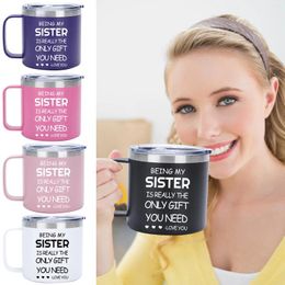 Mugs 1 Piece 14oz Stainless Steel Mug With Handle Business Office Insulated Cup Tea Gift Advertising