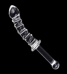 Women Glass Dildo Sex Pyrex Crystal Dildo Glass Sex Toys for Woman Anal Toys Adult Crystal Female Sex Products with handle Y1910224526866