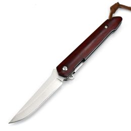 Durable D2 Folding Knife With Wooden Handle Outdoor Pocket Knife For Tactical Hunting & Survival Camping EDC Cutting Blade