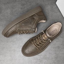 Casual Shoes High Quality Men's Genuine Leather Thick Soled Oxford Business Dress Fashionable Outdoor