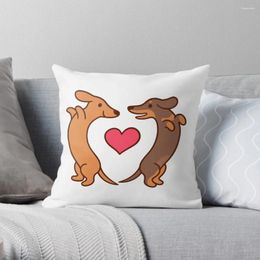 Pillow Cute Cartoon Dachshunds In Love Throw Custom Decorative Sofa S Covers