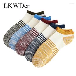 Men's Socks LKWDer 5 Pairs Calcetines Unisex Comfortable Stripe Cotton Compression Slippers Short Ankle Meias Hombre