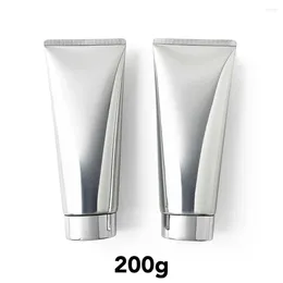 Storage Bottles 200g Aluminium Plastic Silver Squeeze Tube Empty Refillable Cosmetic Container Body Lotion Cream Soft Bottle 200ml