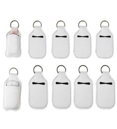 Sublimation Blanks Refillable Neoprene Hand Sanitizer Holder Favour Cover Chapstick Holders With Keychain For 30ML Flip Cap Contain7086167