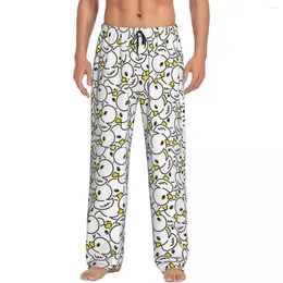 Men's Sleepwear Custom Yellow Colorful Rubber Duck Pattern Pajama Pants For Men Lounge Sleep Bottoms Stretch With Pockets