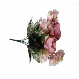 Decorative Flowers Stock Charming Artificial Flower Silk Rose Home Wedding Decoration Bloom Party Decor Blossom Peony
