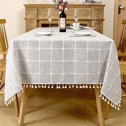 Table Cloth Linen Jacquard Tablecloth Rectangular Tables With Tassel Waterproof Coffee Desks Cover For Dining Wedding Decor