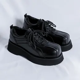 Casual Shoes Men Fashion Wedding Party Dress Genuine Leather Lace-up Oxfords Shoe Brand Designer Platform Sneakers Black Trend Footwear