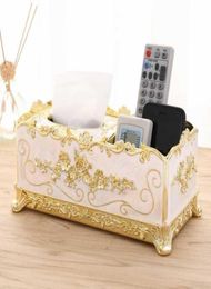 Tissue Boxes Napkins Acrylic Napkin Toilet Storage Luxury Home Office Box Retro Gold Boite Mouchoir Paper Towel Dispenser DL60ZH912285411