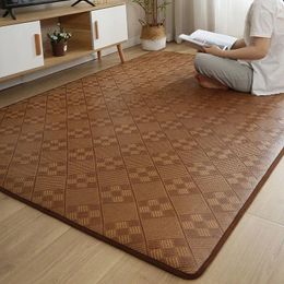 Carpets 2024 Vine Weaving Living Room Carpet Household Bedroom Bedside Summer Floor Mat Thickened Balcony Window