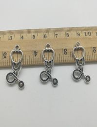 Whole 150pcs stethoscopes antique silver charms pendants Jewellery DIY For Necklace Bracelet Earrings Retro Style 2815mm6871738