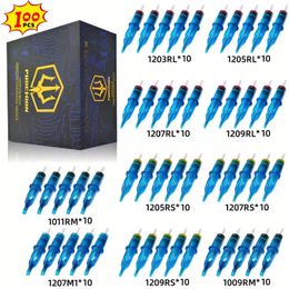 POSEIDON 100PCS Mixed Needle Professional Tattoo Cartridge Needles with Membrane Safety Cartridges Disposable Tattoo Needle 240418