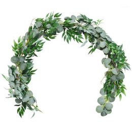 Artificial Eucalyptus Garland Faux Silk Eucalyptus Leaves Handmade Garland Greenery Wedding Backdrop Arch Wall Decoration15035479