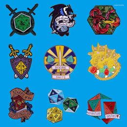 Brooches Dice Game Dungeon Master Enamel Pins Metal Brooch Badge Fashion Jewellery Clothes Hat Backpack Accessory Gifts