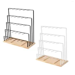 Jewelry Pouches Hanger Rack 5 Tiers Earring Display Stand Holder Easy Assemble Selling With Hooks For Keychains Shop Rings Showcase