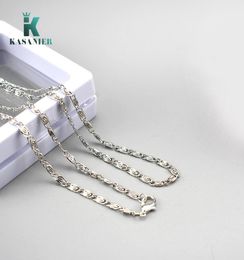 Whole 5pcs Fashion 25MM 925 Silver SChain Figaro Chain Necklace for Children Boy Girls Womens Mens Jewellery 16 38inch Chain5648120