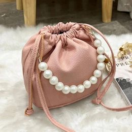 Shoulder Bags PU Leather Crossbody Bag Fashion Pearl Lychee Patterned Messenger Bucket