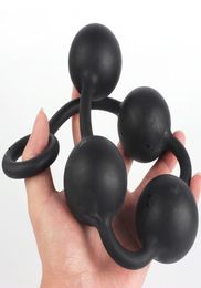 Buttplug 3 Size 3cm 4cm 5cm Silicone 4 Ball Anal Beads Plug Toys Butt Plug Smooth And Round Sexballs Anal Balls Long Plug Y19076647239