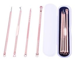 Rose Gold Needles Acne Pimple Needle Blackhead Remover Acne Treatment Black Mask Extractor 4pcsset gift 8753185