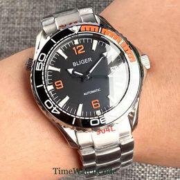 Wristwatches 41mm Automatic Watch For Men Miyota8215 NH35 Movement Sapphire Crystal Date Luminous Black Dial Hands Ceramic Bezel