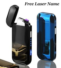 Dual Arc Cigar Palse Touch Sensing Windproof Plasma Thunder Lighter USB Lighter Rechargeable Electronic Lighter Power Display1361449