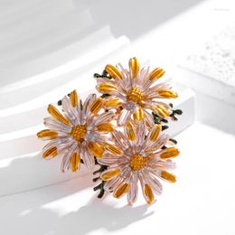 Brooches Fashion Plant Daisy Flowers For Women Clothing Coat Jewelry Accessries Gifts