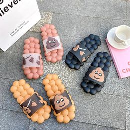 Slippers Cartoon Funny Poop Women Thick Platform Summer Beach Eva Soft Sole Slide Sandals Leisure Men Ladies Indoor