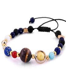 Natural Stone Beaded Strands Bracelet Universe Galaxy the Eight Planets in the Solar System Star Beads Bracelets Bangle for Women 3553095