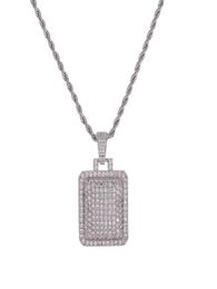 New Arrivel Dog Pendant Necklace With Tennis Chain Gold Silver Cubic Zirconia Men Hip hop Jewelry8100808