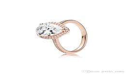 18K Rose Gold Tear drop CZ Diamond RING Original Box for 925 Sterling Silver Rings Set for Women Wedding Gift Jewelry3625826