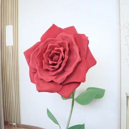 Decorative Flowers 60cm Artificial Crimped Rose Foam Flower Outdoor Christmas Supplies Easter Decorations Pographic Props Yard Garden Decors