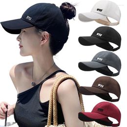 Ball Caps 2024 High Baseball Cap For Women Girls Summer Sports Fashion Casual Solid Colour Sun Hat With Hole