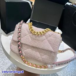 LOULS VUTT Top Fashion Women Handbag Luxury Designer Leather Bags High Quality Wool Quilted Double Flap Chain Shoulder Bag 25cm Spring Wrei