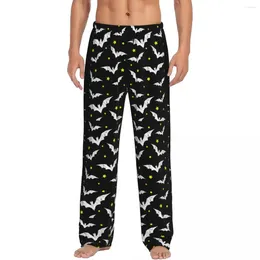 Men's Sleepwear Custom Creepy Bats Pyjama Pants Halloween Goth Occult Witch Lounge Sleep Bottoms Stretch With Pockets