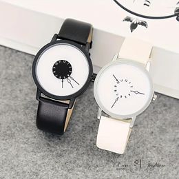 Wristwatches 1PC Personality Concept Black Technology Watch Men And Women Handsome Trendy Couple Pointless