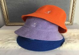 Wide Brim Hats Bucket Autumn Spring Winter Knitted Kangaroo Fisherman Female Fashion Solid Colour Painter Wool Cap 2210136933501