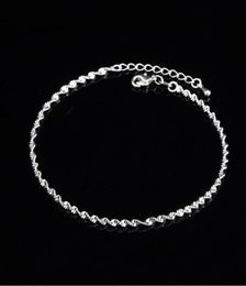 Fashion ed Weave Chain For Women Anklet 925 Sterling Silver Anklets Bracelet For Women Foot Jewellery Anklet On Foot1250014