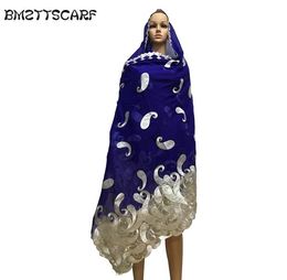 African Women Scarf Cotton with Net Embroidered desgin big cotton scarf for wraps BM6377633259