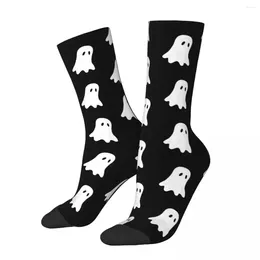 Women Socks White Ghost Cute Halloween Gothic Stockings Girls Breathable Cycling Autumn Printed Non Slip