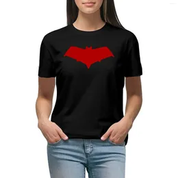 Women's Polos Red Hood Logo T-shirt Female Korean Fashion Tops Tshirts Woman