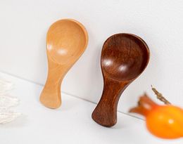 Epacket 5pcs Small Wooden Salt Spoons Solid Wood Condiments Spoon Handmade Honey Teaspoon Seasoning Sugar Coffee Tea Jam Mustard I8398033