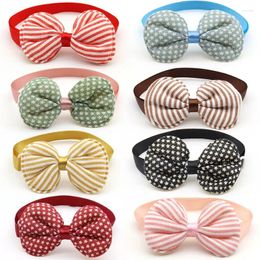 Dog Apparel 100pcs Small Bow Ties Stripes Puppy Bowties Collars Adjustable Grooming Accessories Pet Supplies