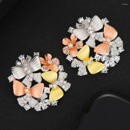 Stud Earrings GODKI Trendy Butterfly For Women Wedding CZ Brincos Boucle D'oreille 2024 Bohemia Jewellery