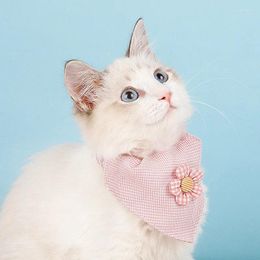 Dog Apparel Flower Pet Cat Bandana Collar Neckerchief Triangle Neck Scarf Saliva Towel Fashion Accessories