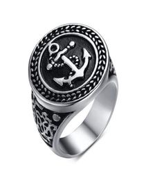 New Arrival 20MM Men039s Nautical Pirate Anchor symbol 316L Stainless Steel Rings Size 812 in USA and Europe9791612