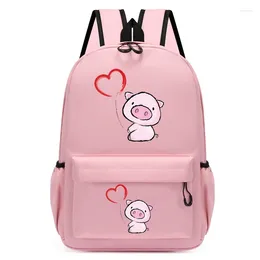 Backpack Children Bagpack Cute Kawaii Kindergarten Schoolbag Kids Bag Heart Pig Print Student Bookbag Travel Mochila